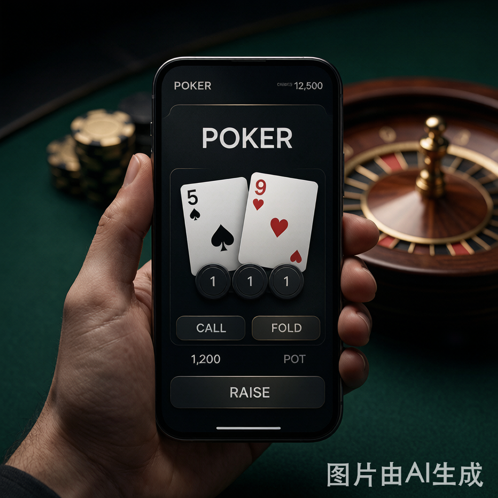 智能手机屏幕展示AC扑克APP界面