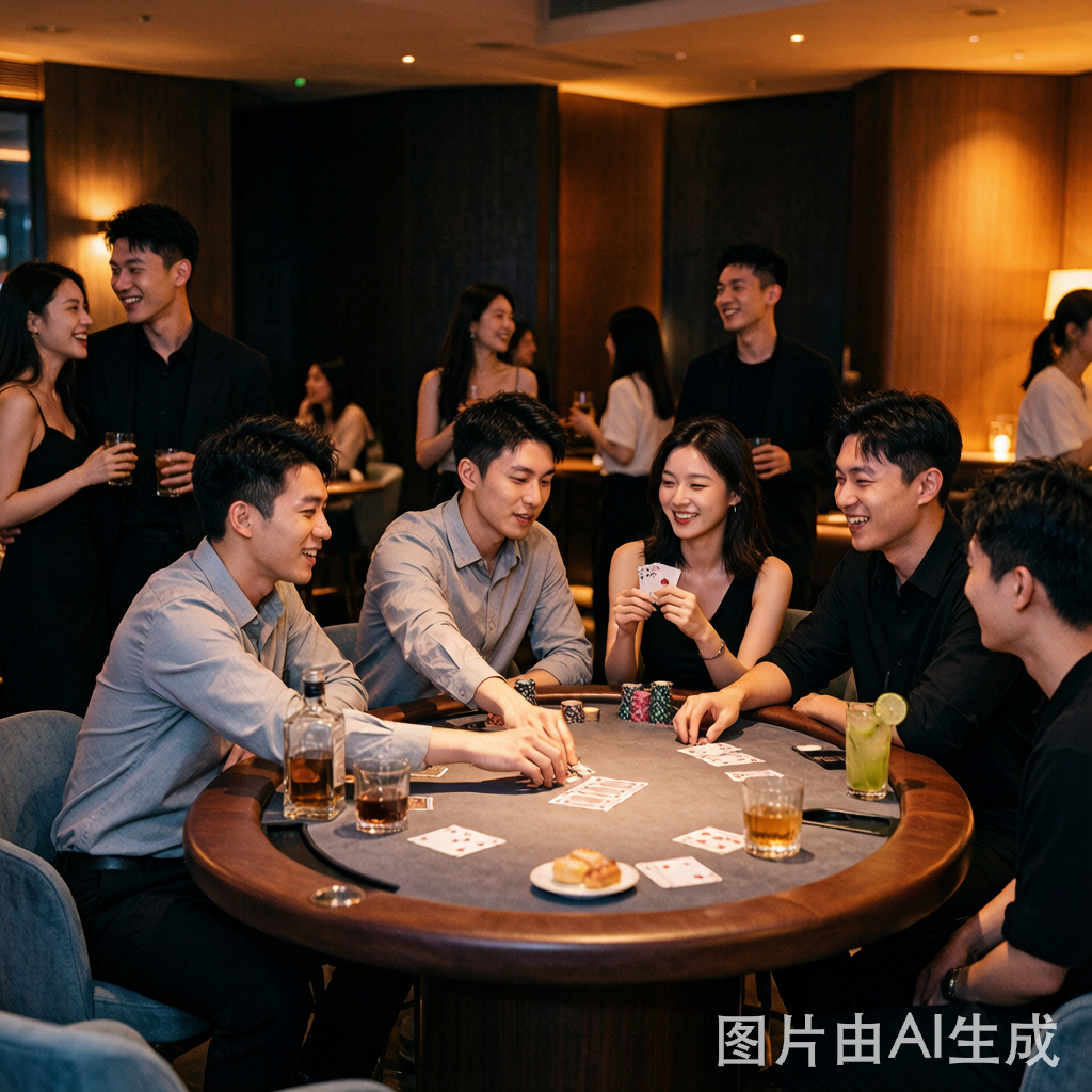 AC玩扑克上海地区俱乐部活动，时尚年轻玩家社交场景